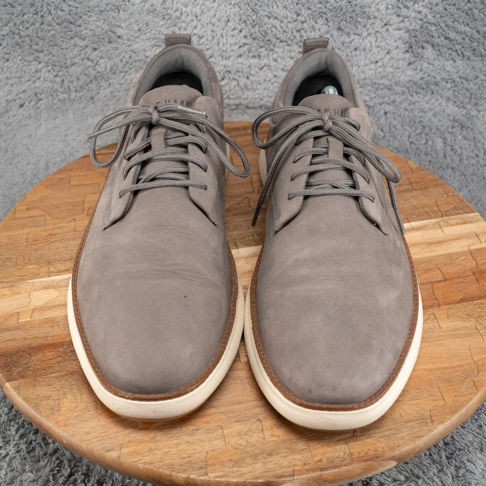 Cole Haan Mens 11.5 M Grand Remix Lace-Up Shoes Grey